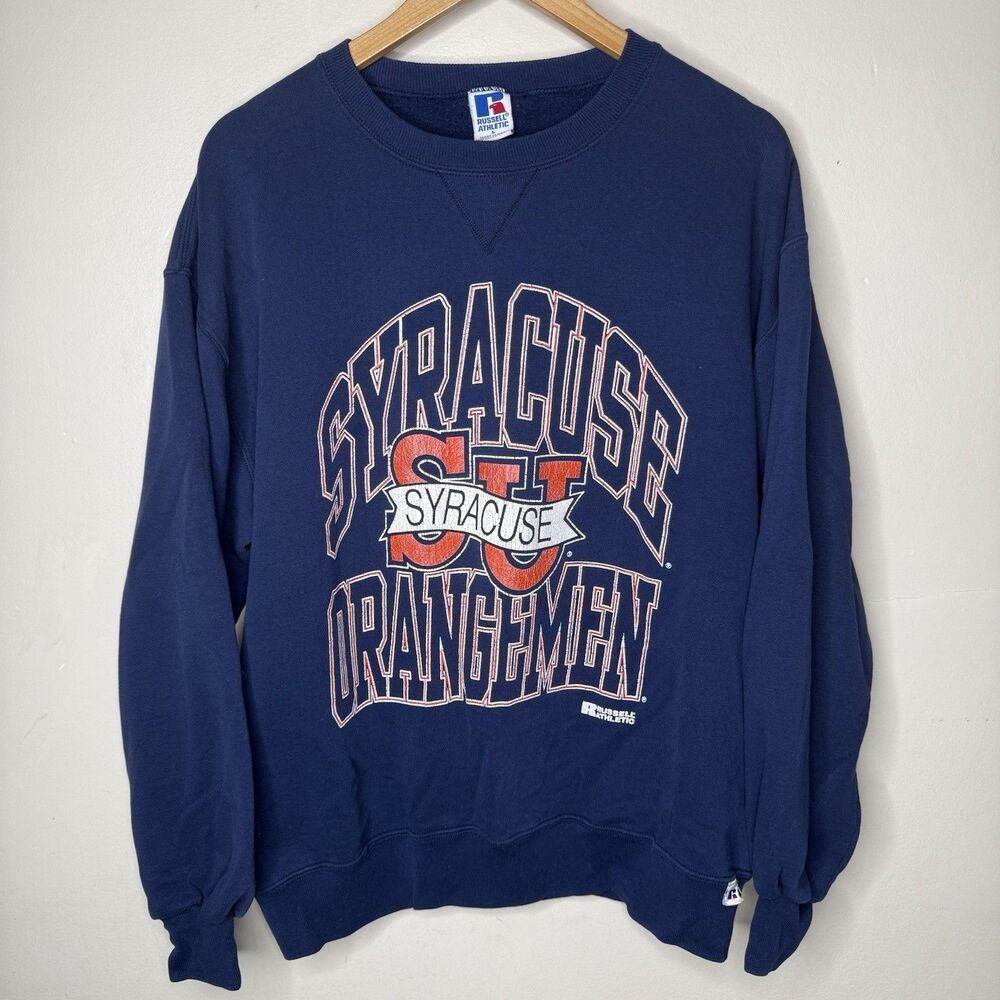 Vintage Syracuse Orangemen Crewneck Sweatshirt Large USA Made 90s Russell